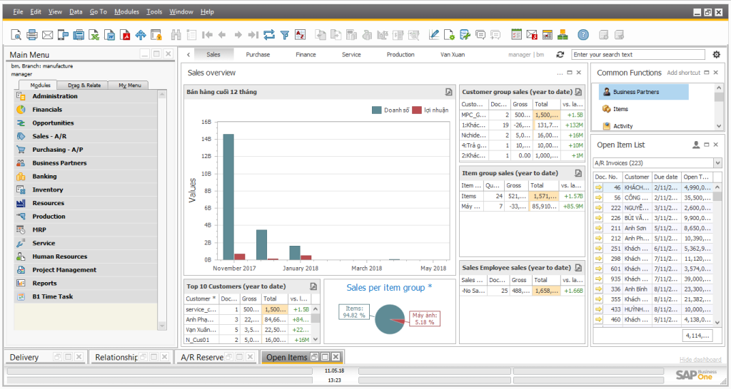 Giao diện SAP ERP