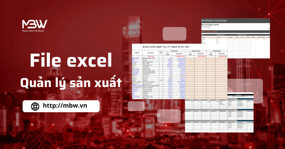 Mẫu excel quản lý quy trình sản xuất