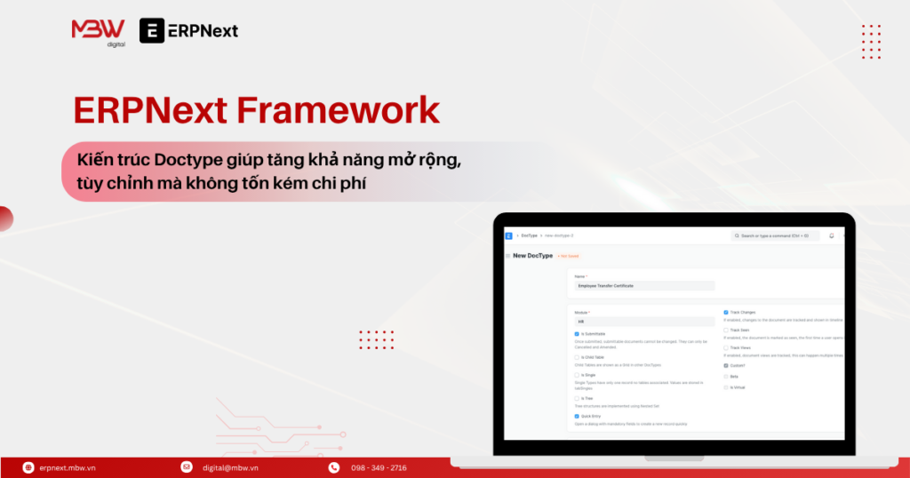 DocType Framework - ERPNext và sự khác biệt cốt lõi trong phần mềm quản trị.