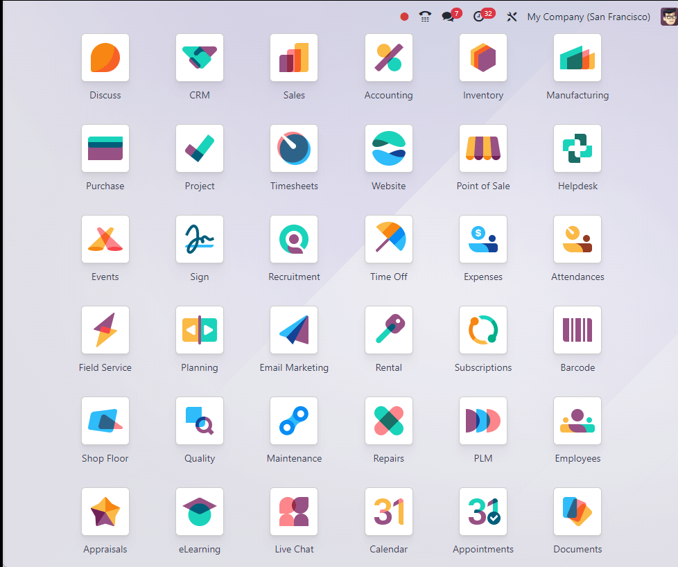  Odoo Community – Giao diện hiện đại, cộng đồng mạnh, dễ mở rộng